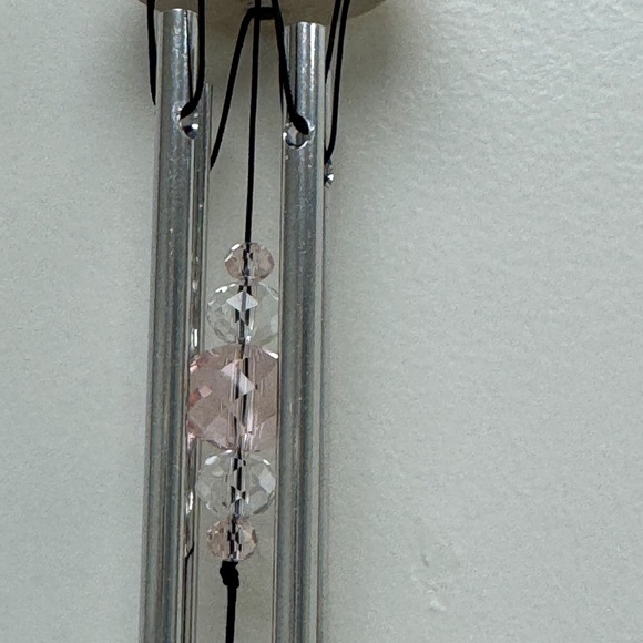 Woodstock Rose Quartz Heart Wind Chime NIB Crystal Love Soothing Indoor Outdoor - Picture 14 of 17